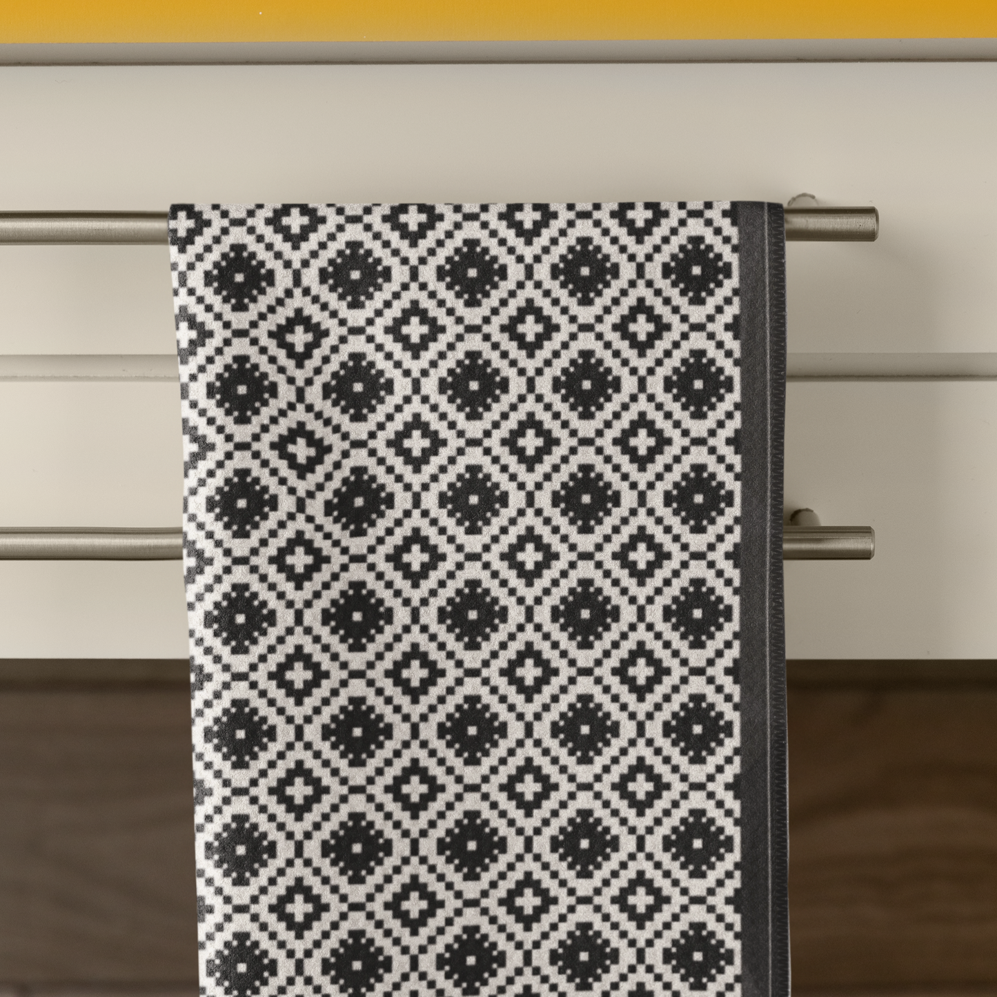 Black & White Pixelated Celtic Cross Pattern
