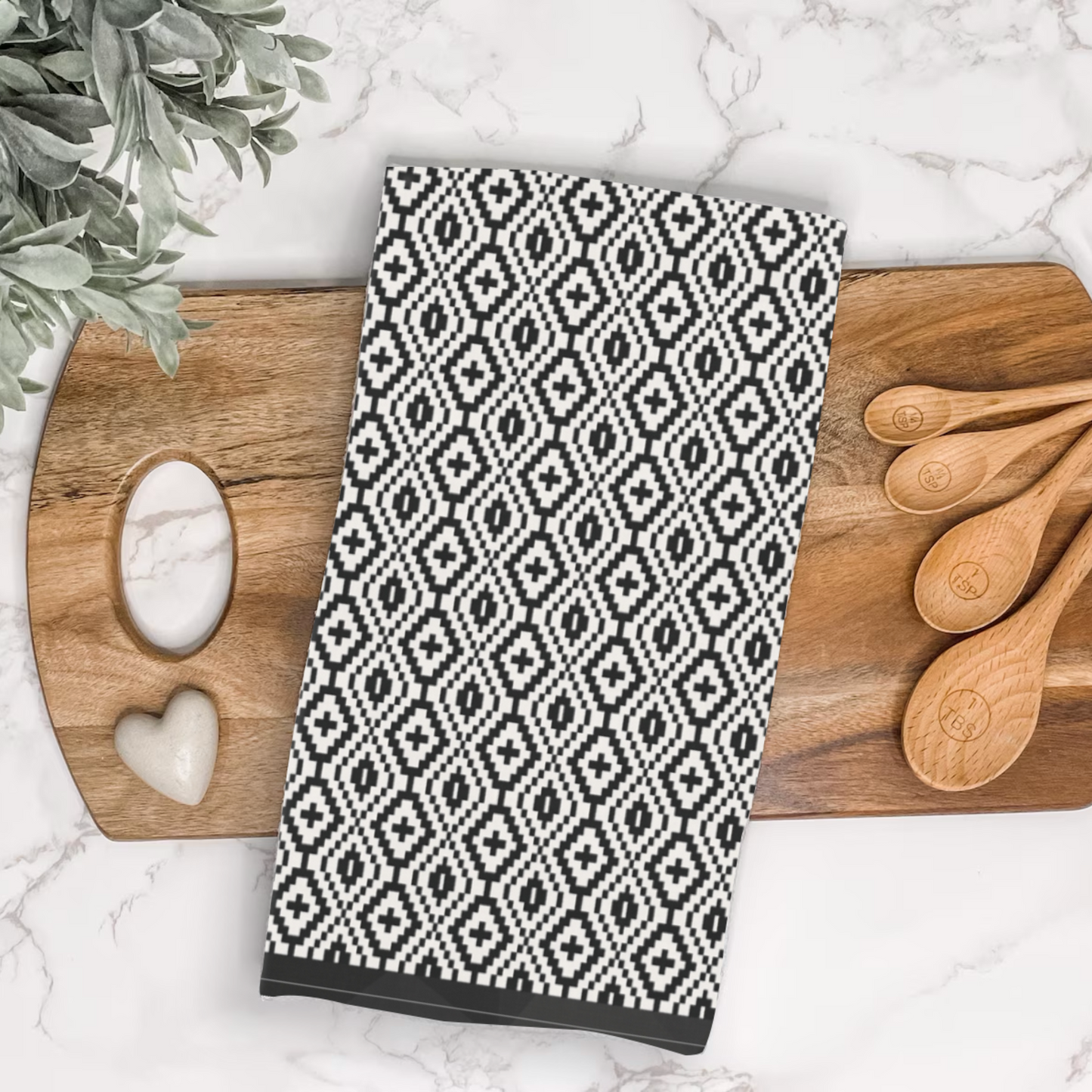 Black & White Pixelated Crossweave Pattern