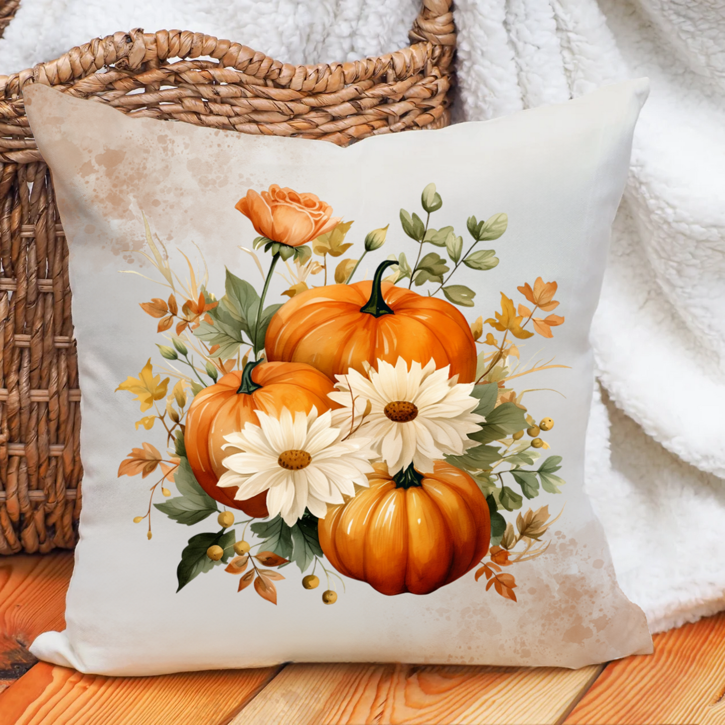 Watercolor Autumn Pumpkins