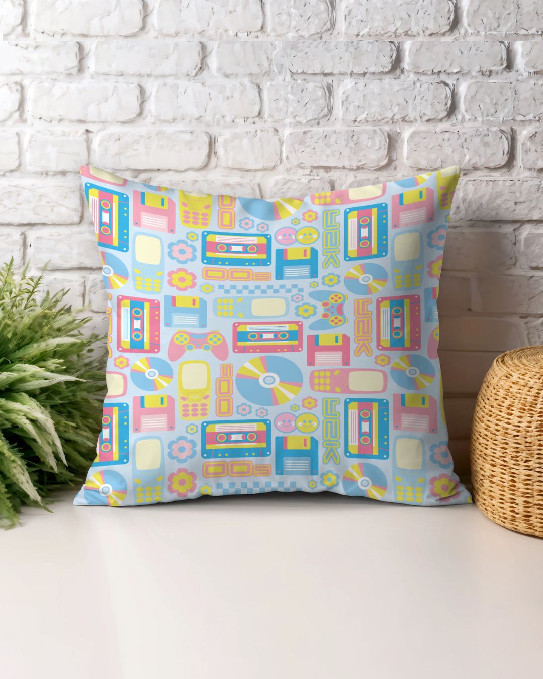 2000s Nostalgia Throw Pillow