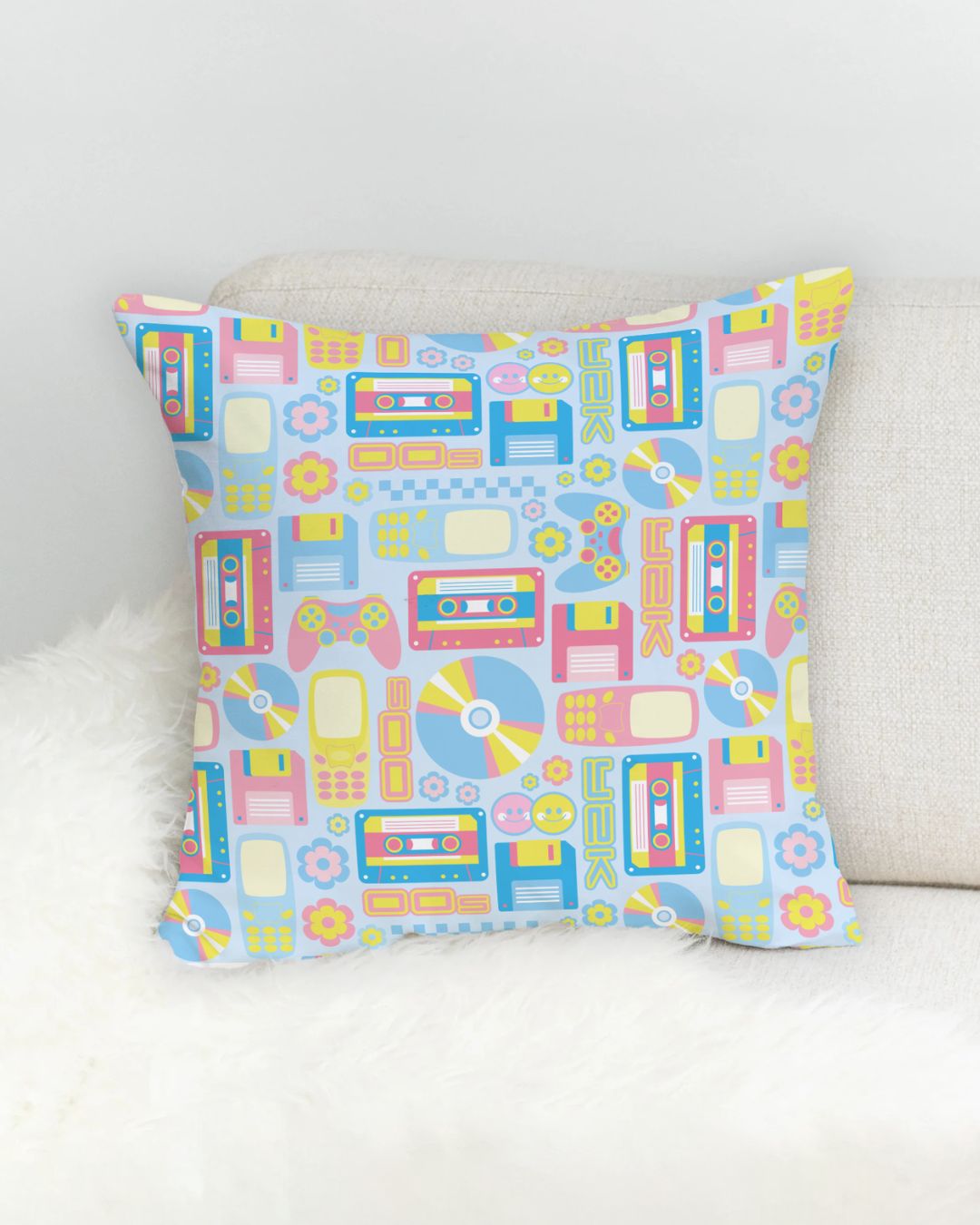 2000s Nostalgia Throw Pillow