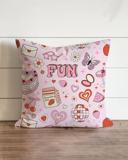 Y2k pink seamless pattern