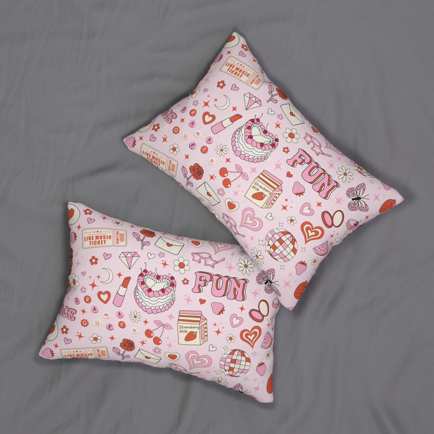 Y2k pink seamless pattern