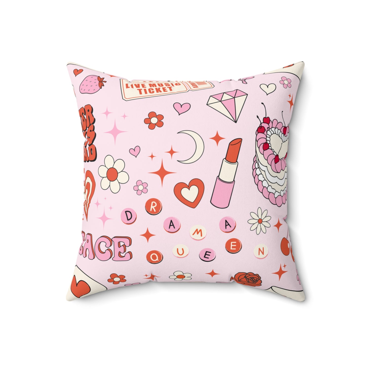 Y2k pink seamless pattern