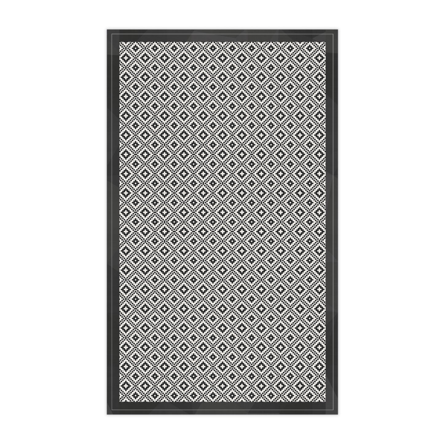 Black & White Pixelated Aztec Diamond Pattern