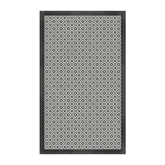 Black & White Pixelated Aztec Diamond Pattern