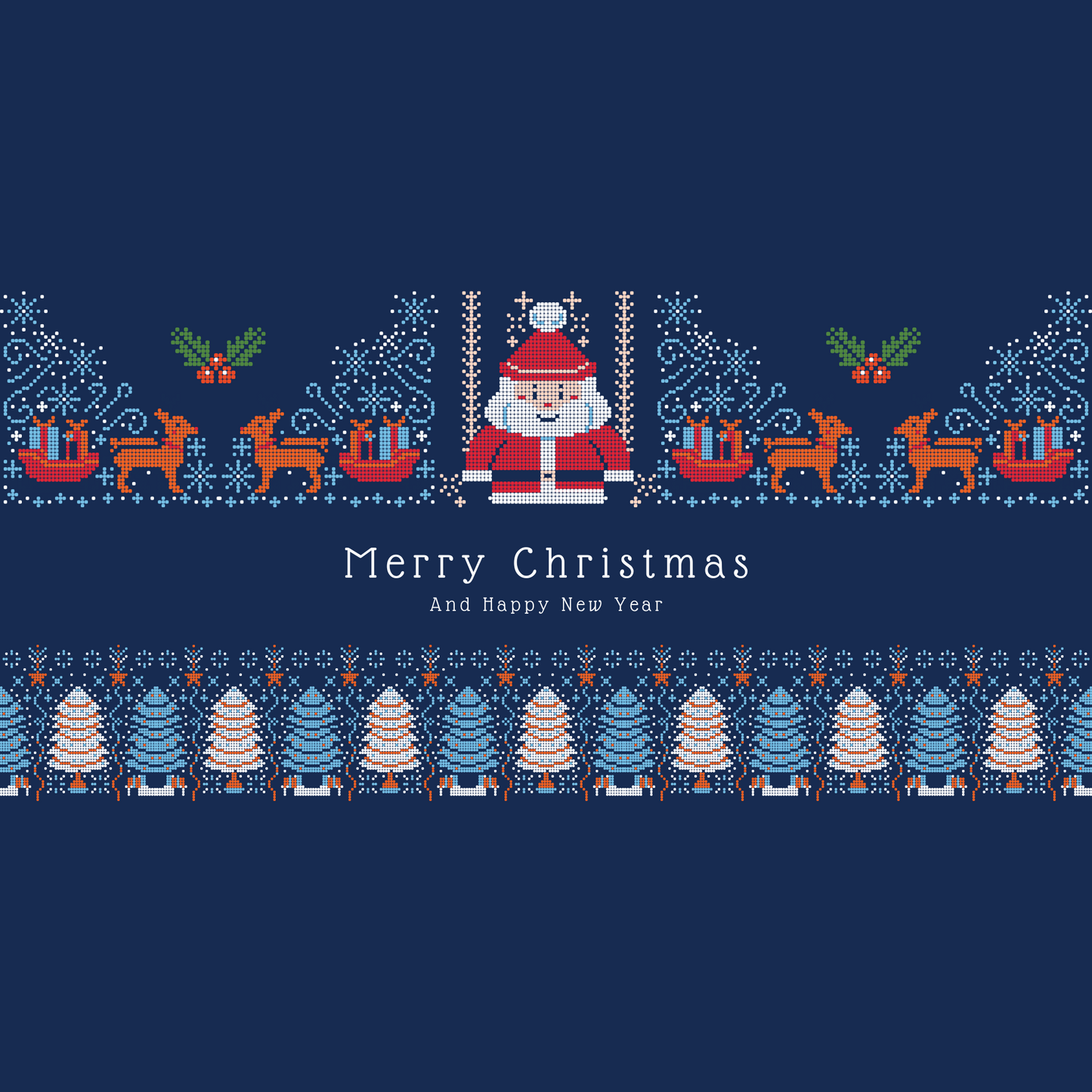 Blue Holiday Christmas Pixel