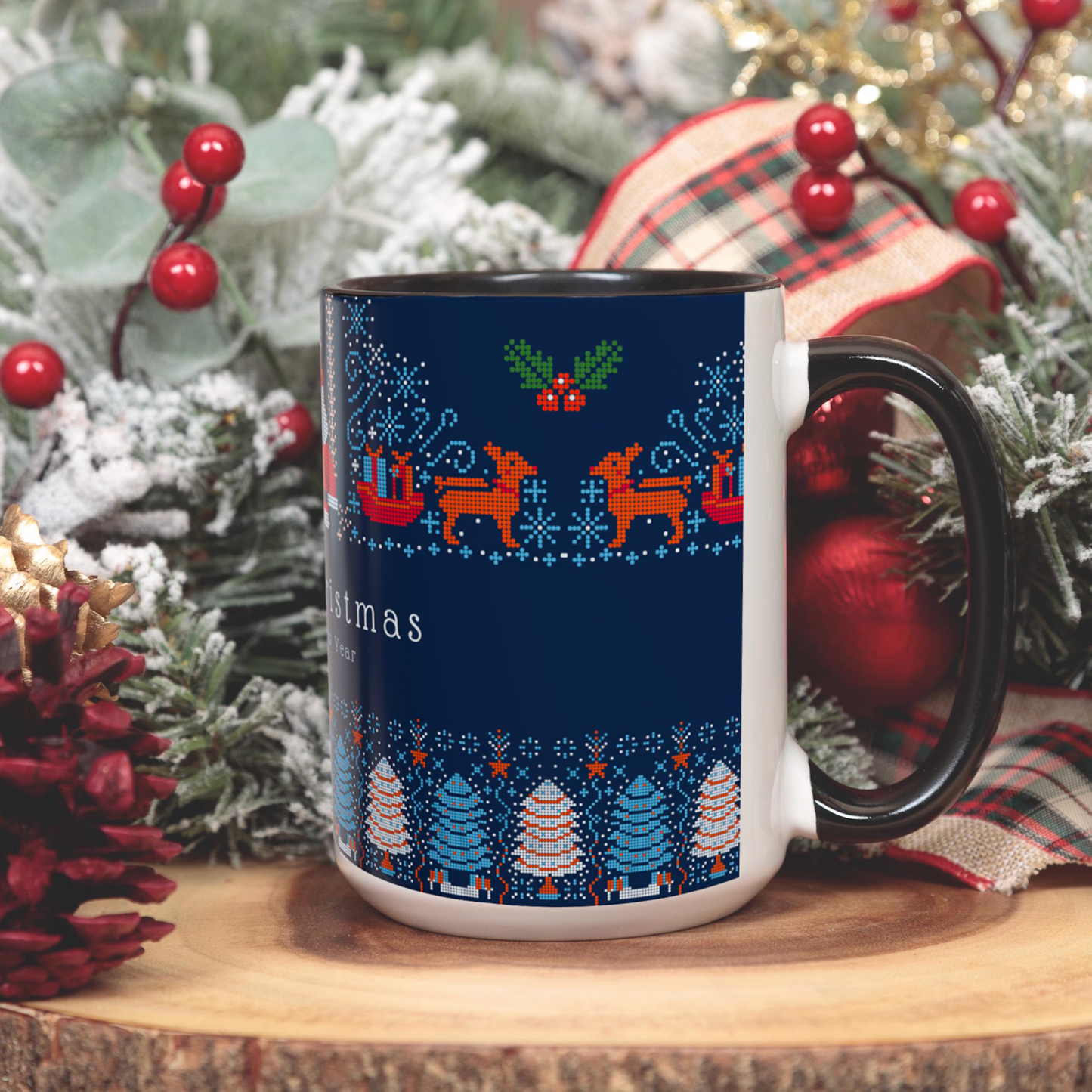 Blue Holiday Christmas Pixel