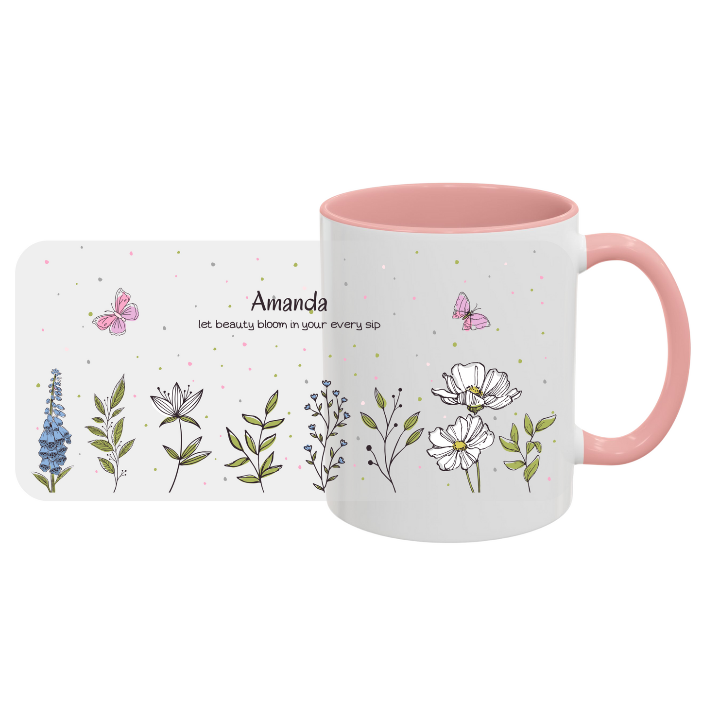 Let beauty bloom in your every sip (Personalized)