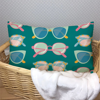 Retro Sunglasses – Pink & Red on Teal