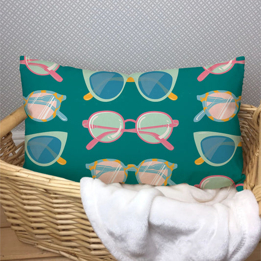Retro Sunglasses – Pink & Red on Teal