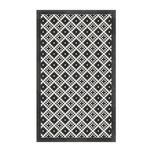 Black & White Pixelated Starburst Pattern