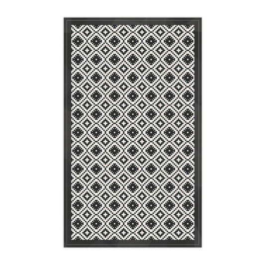 Black & White Pixelated Celtic Cross Pattern